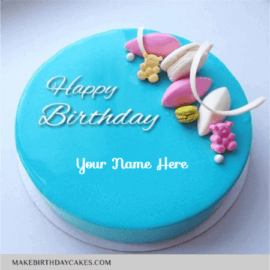 Happy Birthday Cake in Blue