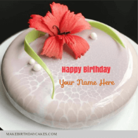 Mirror Glaze Marble Decorated Floral Cake
