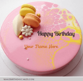 Mirror Glazed Pink Donuts Birthday Cake
