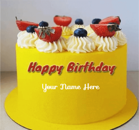 Yellow Fruit Cake For Birthday