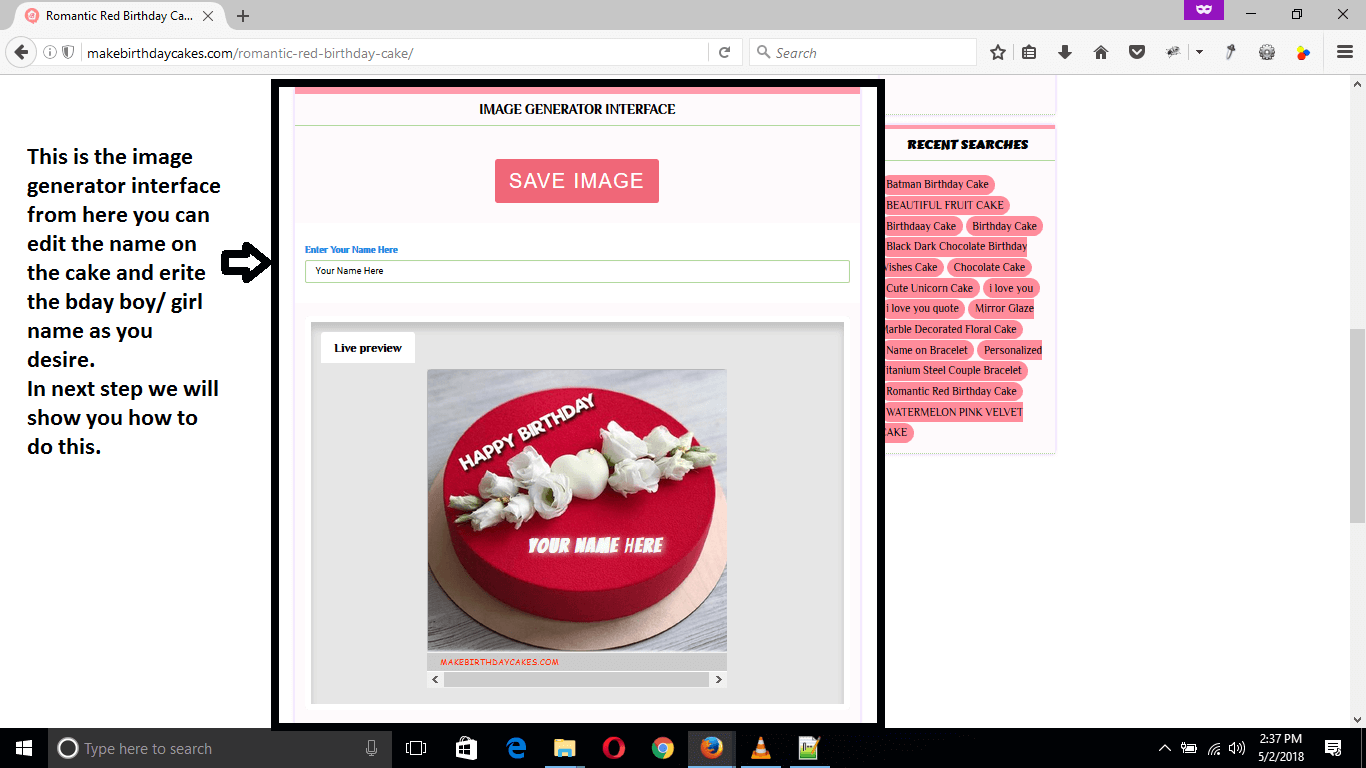 How to write name on Birthday Cake