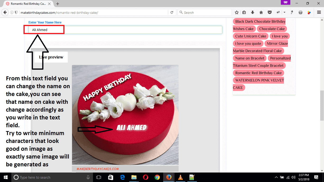 How to write name on Birthday Cake