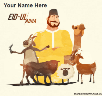 Advance Eid Mubarak Man with Animal