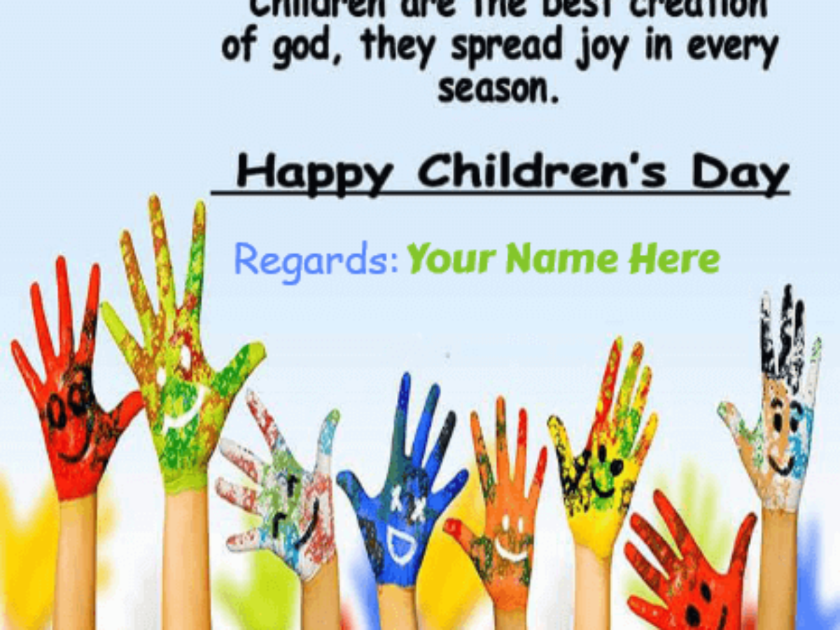 Happy Childrens Day For Adults - Write Your Name on Wishes
