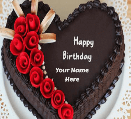 Flower Birthday Cake With Name Edit - Bios Pics