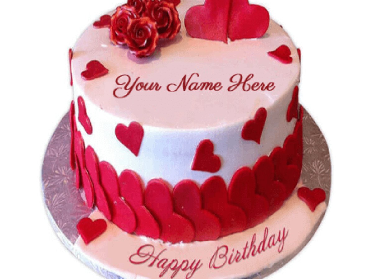 Valentines Birthday Cake With Name - Beautiful Unique Cake with Name