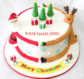 Beautiful Merry Christmas Cakes With Name