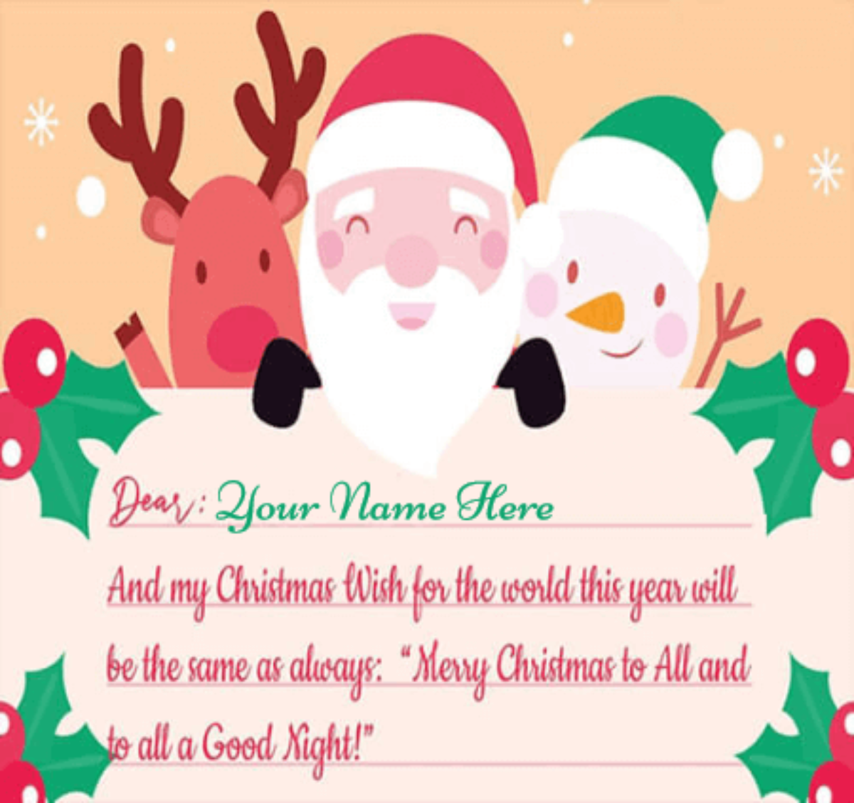 Cute Christmas Wishes For Loved Ones - Christmas Wishes With Name