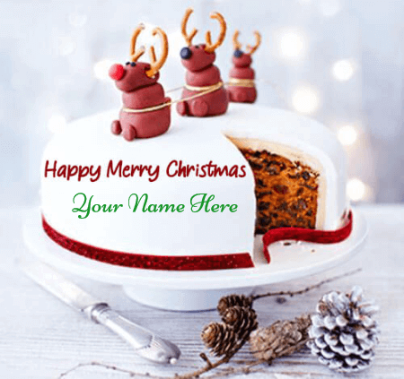 Merry Christmas Cake Wishes With Name