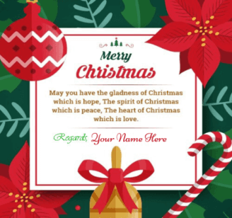 Merry Christmas Card With Name Edit