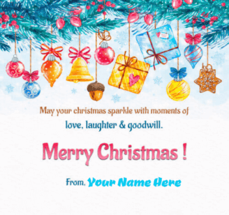 Merry Christmas Greeting Card For Family - Christmas Wishes With Name