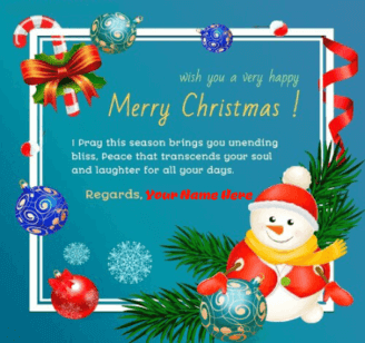 Merry Christmas Greeting Card With Name - Christmas Wishes With Name