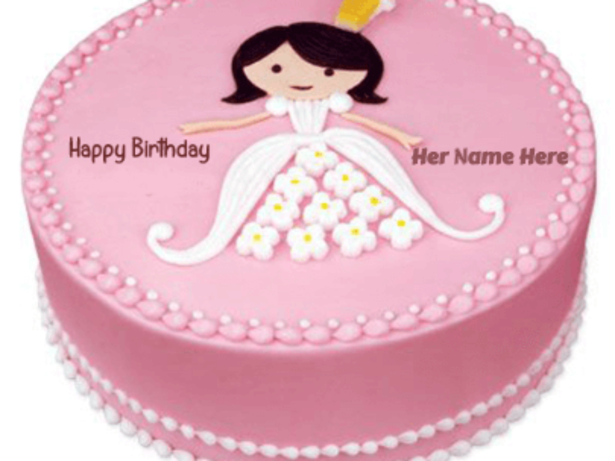 Beautiful princess cake for girls - Unique Beautiful Cake with Name