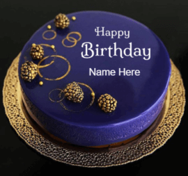 Gold theme cake for birthday