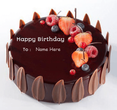 chocolate cake with strawberries for birthday