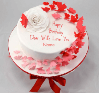 Love message cake to wife on birthday