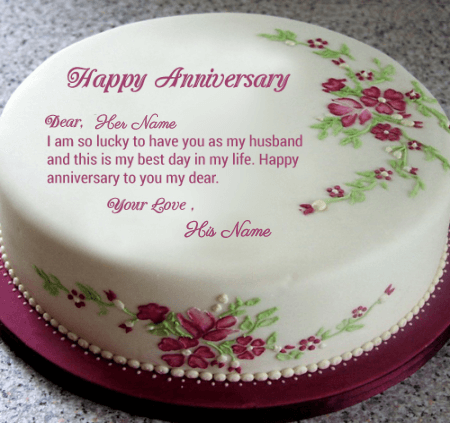 Anniversary cake with names