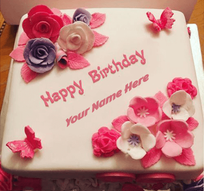 Birthday wish Cake for girlfriend - Unique Beautiful Cake with Name