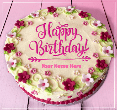 Birthday Cake with flowers