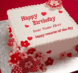 Birthday cake with rose