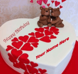 Birthday cakes in heart shape