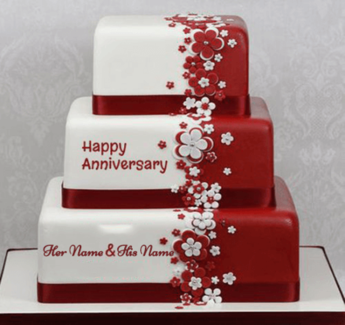 Luxury Cake for Anniversary - Unique Beautiful Cake with Name