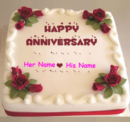 Happy Anniversary Cake with Names