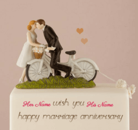 Love Couples Anniversary Cake
