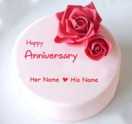 Happy Anniversary Roses Cake