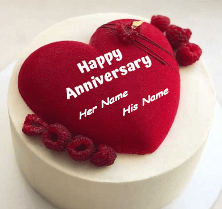 Happy Anniversary Heart Cake