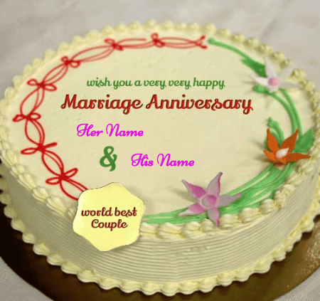 Word Best Couple Anniversary cake