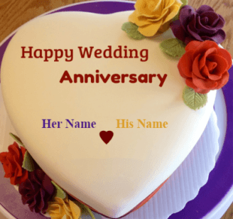 Wedding Anniversary With Cake Present