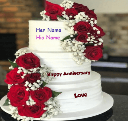 Luxury Roses Anniversary Cake