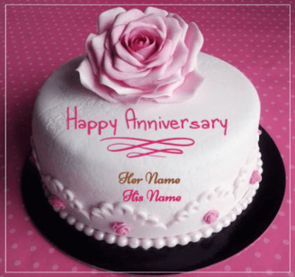 Anniversary Pink Rose Cake