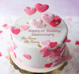 Happy 1st Wedding Anniversary Cake