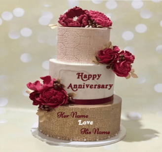 Happy Anniversary Love Wish cake