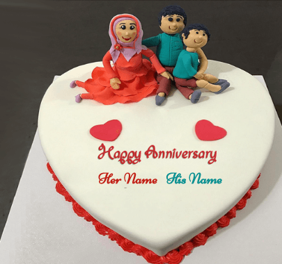 Happy Anniversary With Family Cake