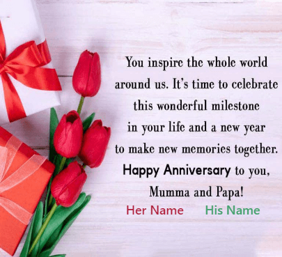 Happy Anniversary to you Mumma and Papa