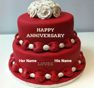 Happy Anniversary Dark Love Cake