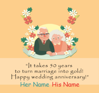 Happy 50th Anniversary for Couple Wishes