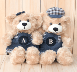 Alphabets on Teddy Bear for couple