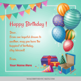 Happy birthday wishes with name