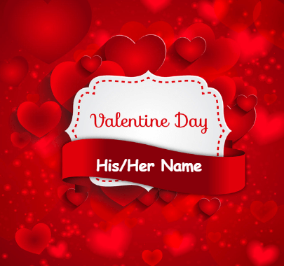 Happy Valentine Names on Beautiful card