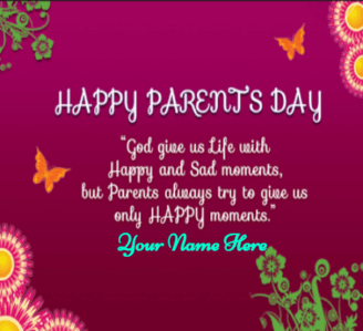 Happy Parents Day Wish With Beautiful Card