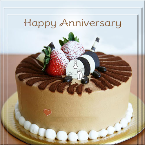 Write Name On Chocolate Heart Anniversary Cake With Photo | Anniversary cake  with photo, Simple anniversary cakes, Wedding anniversary cakes