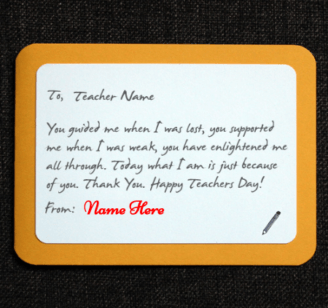 Teachers Card Handmade Beautiful Teacher S Day Wishes With Name