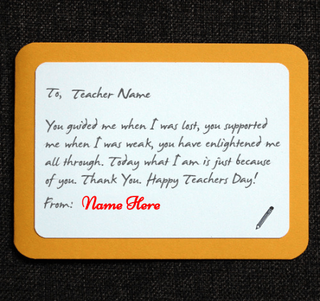 Teachers Day Card Handmade